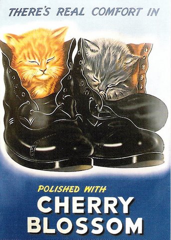 Cherry Blossom Polish. Cats in boots